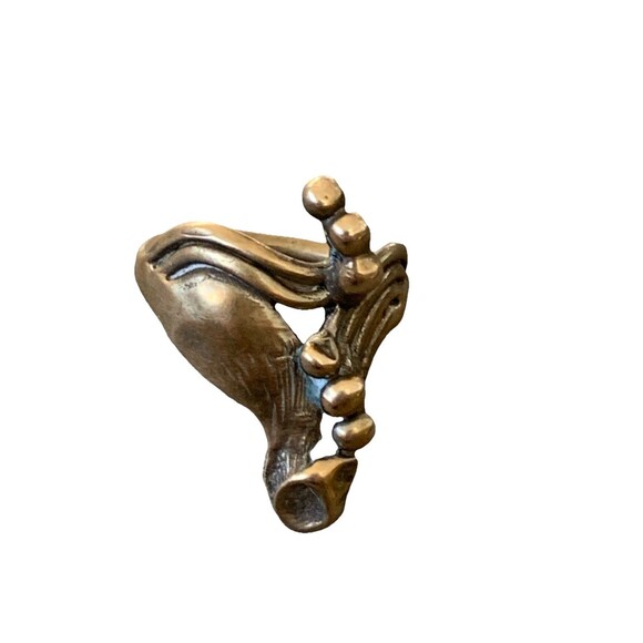 Vintage Brutalist Style Brass Or Bronze Ring Size 6.5 Modernist Sculptural Art - Picture 2 of 15